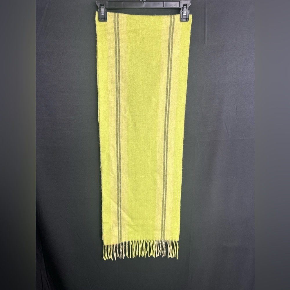 Tívoli Lime Green Striped Scarf with Fringe verano wool brand new w tags